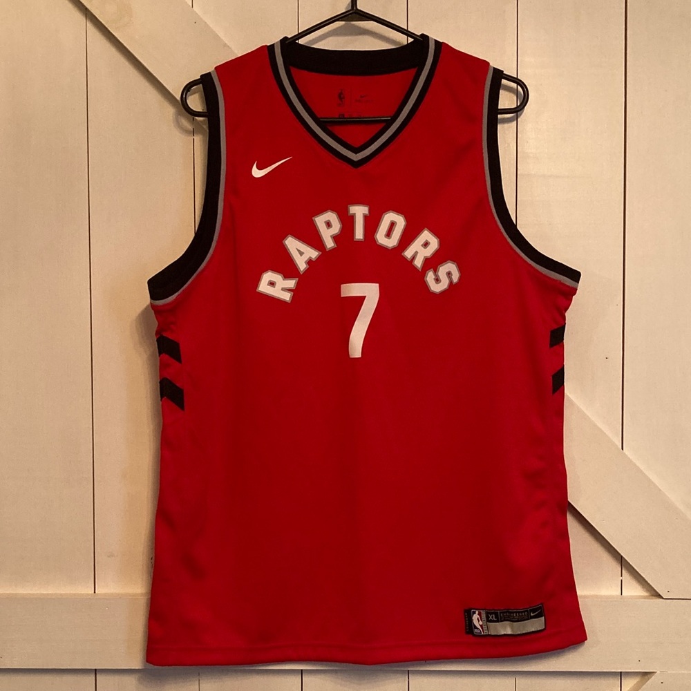 NBA Nike Red Raptors Basketball dri fit shirt with Black Accents